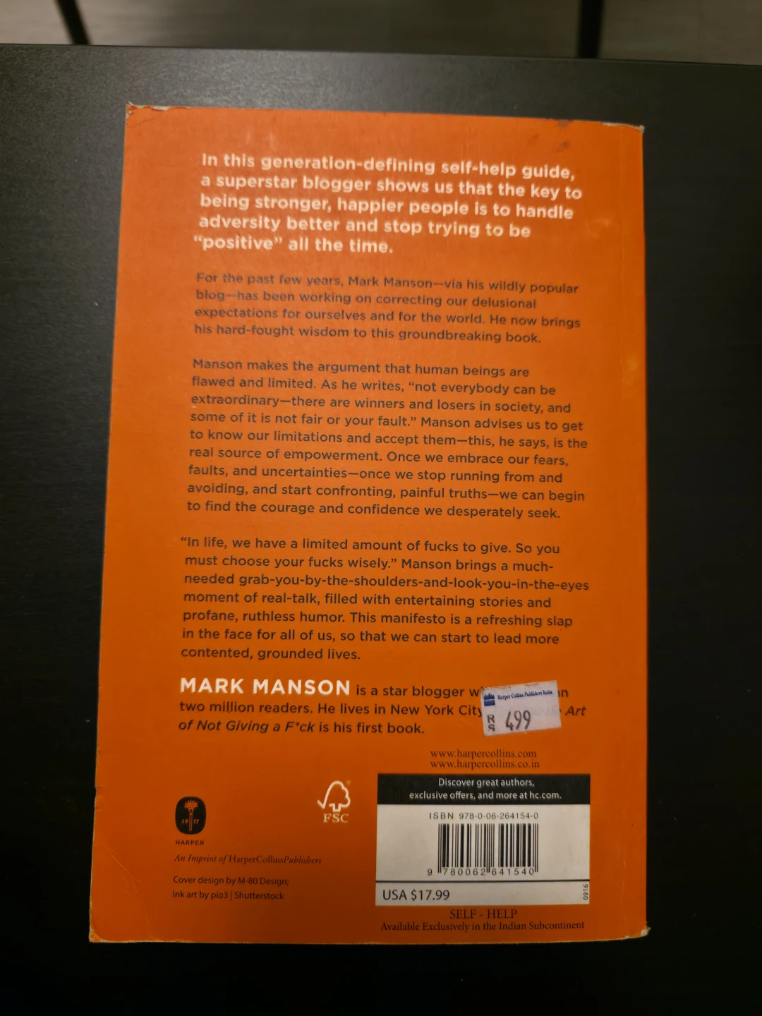 "The Subtle Art of Not Giving a F*ck" by Mark Manson - photo 2