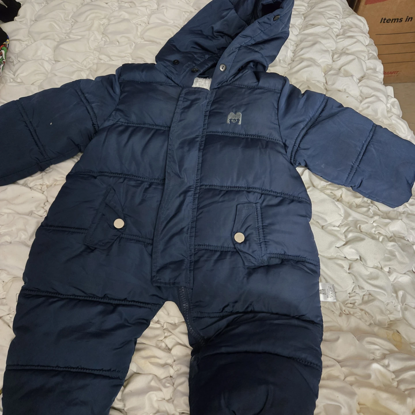Blue Padded Baby Snowsuit