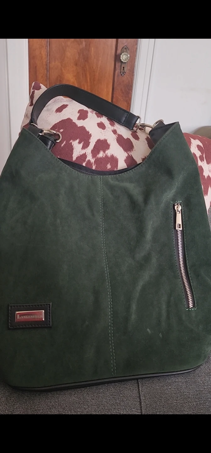 Langenfeld Green Suede Shoulder Bag