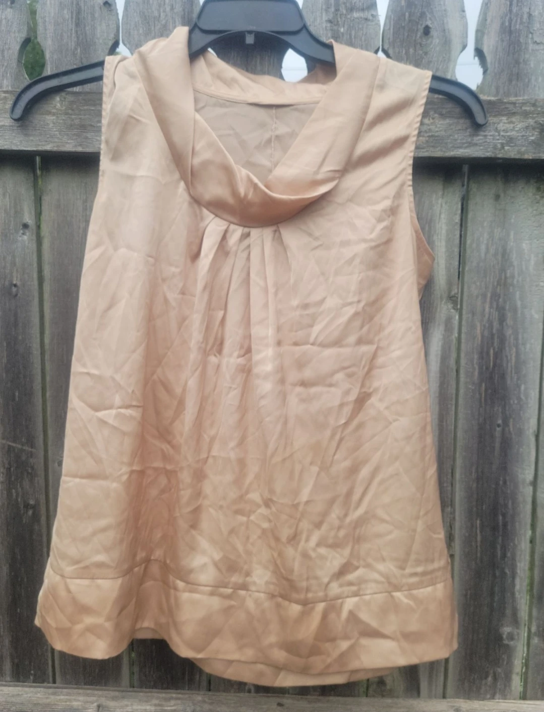 Champagne Sleeveless Blouse - 97% Polyester