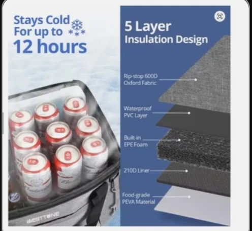 Portable Soft Cooler Bag - Can Insulated Camping Cooler, Leak... - photo 3