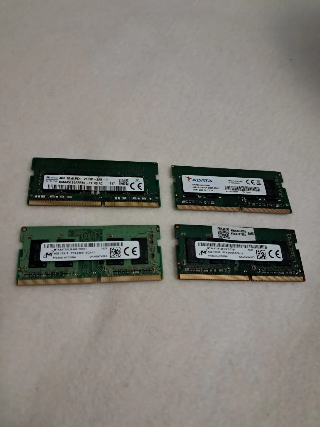 4GB PC4 RAM Sticks - ADATA, SK Hynix, Micron