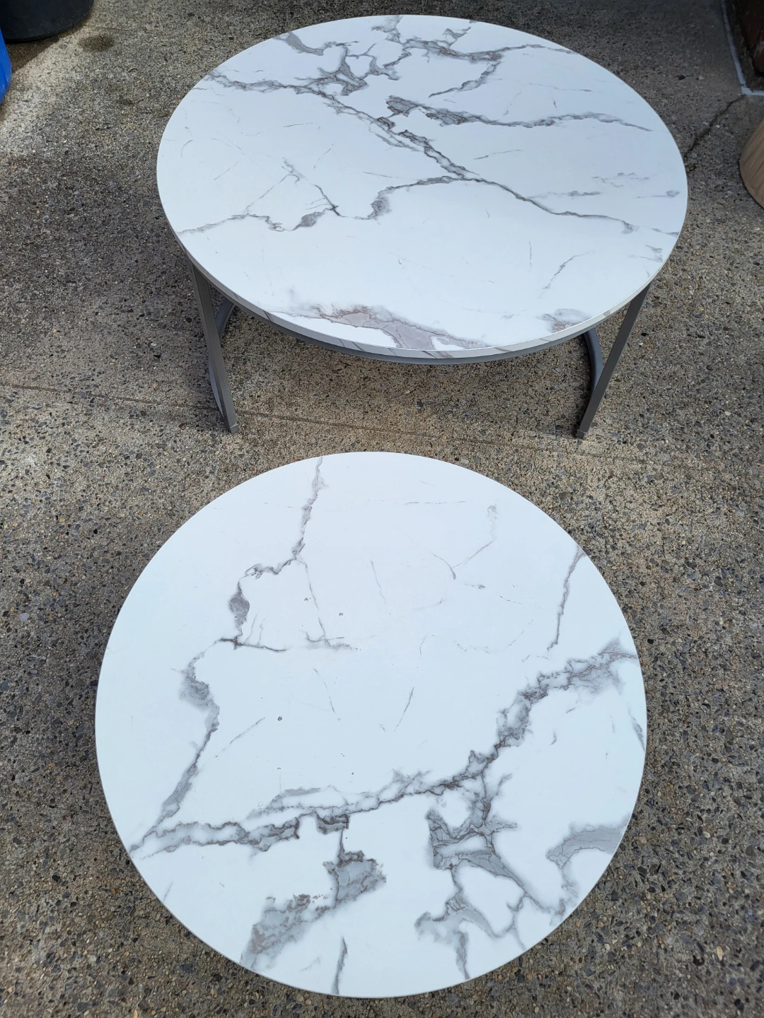 Round Marble Nesting Coffee Tables - Set of 2 - photo 3