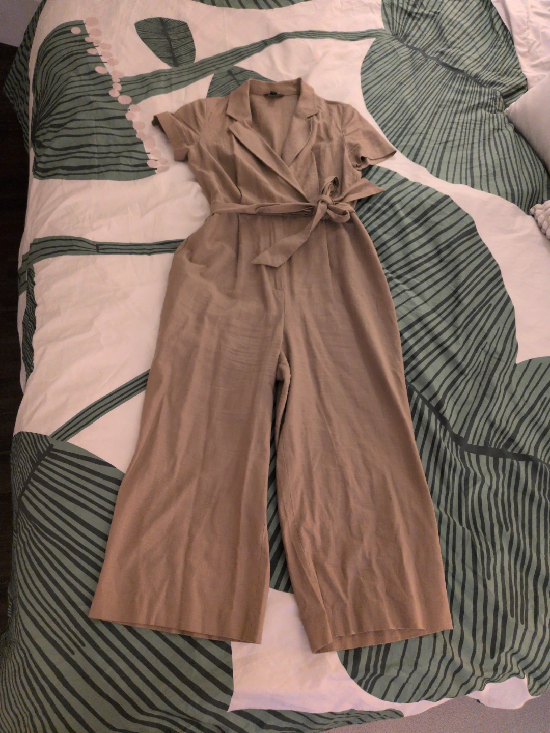 RW&Co linen blend jumpsuit (light brown)