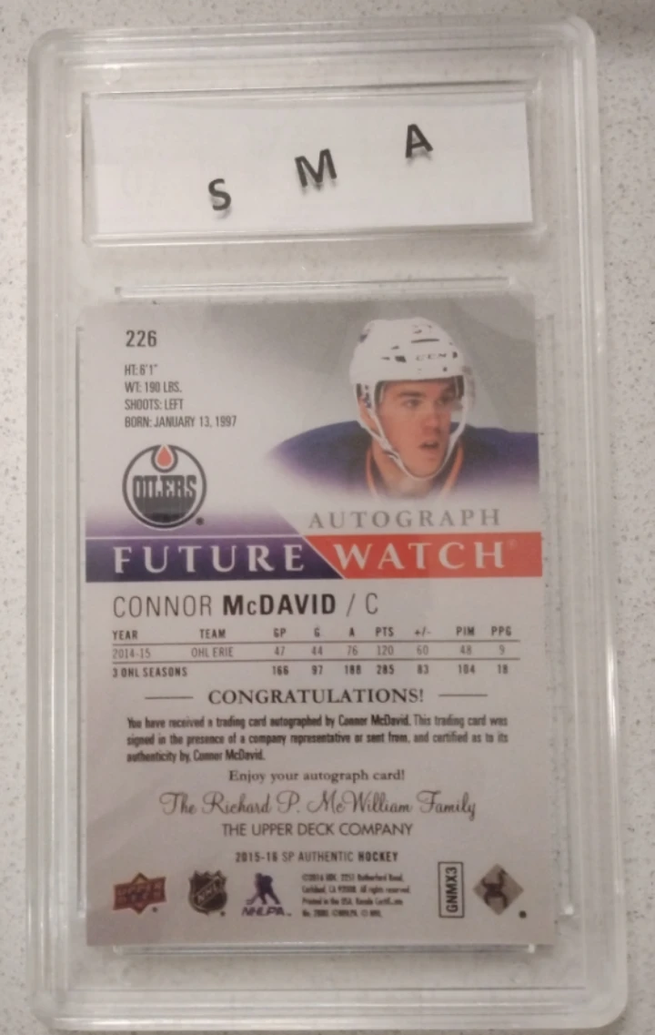 Connor McDavid Autograph Future Watch Reprint Card 🥕 - photo 2