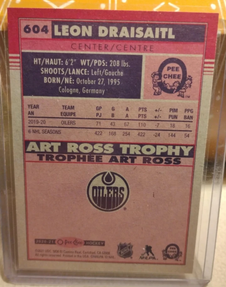 🥕 Leon Draisaitl Award Winners Hockey Card - photo 2