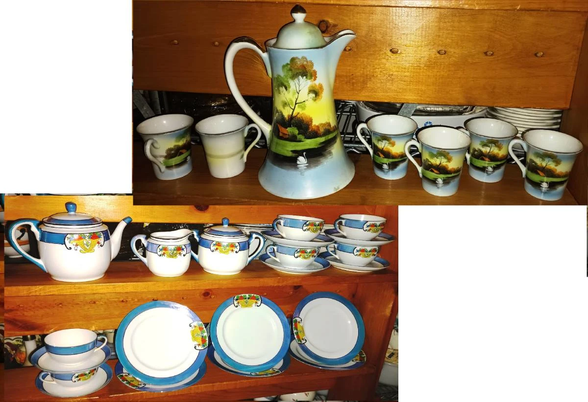 Vintage Porcelain Coffee Pot with Scenic Design - photo 2
