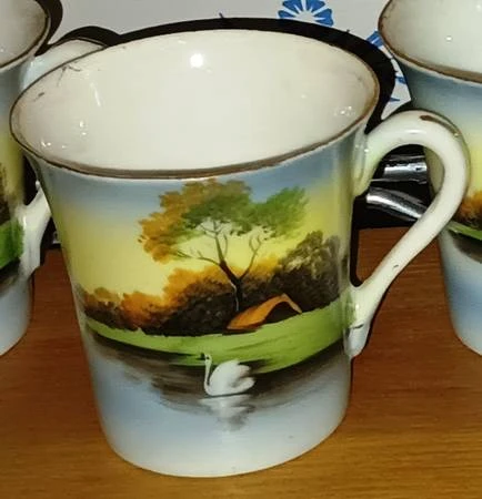 Vintage Porcelain Coffee Pot with Scenic Design - photo 5