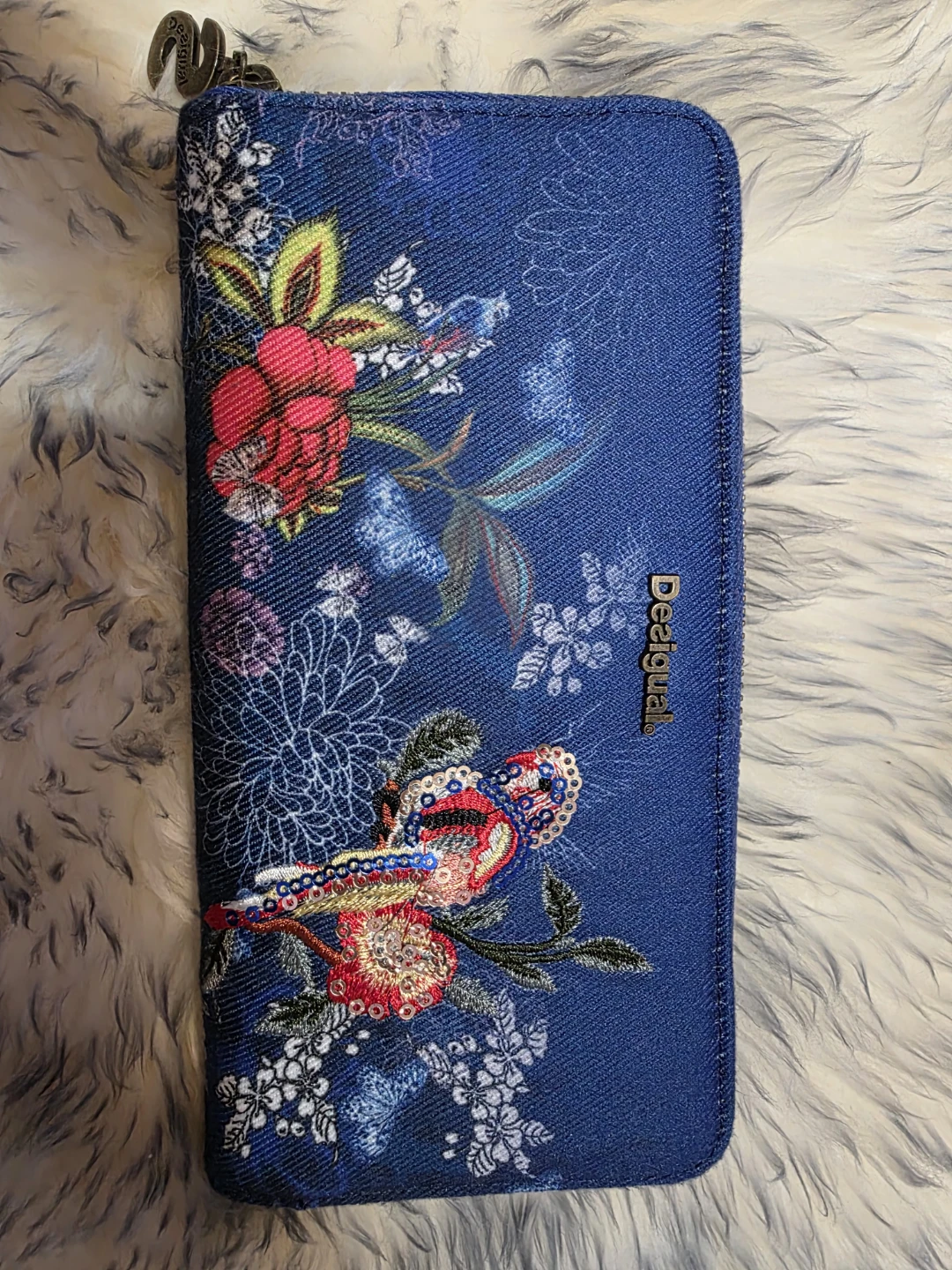 Desigual Floral Wallet - Blue