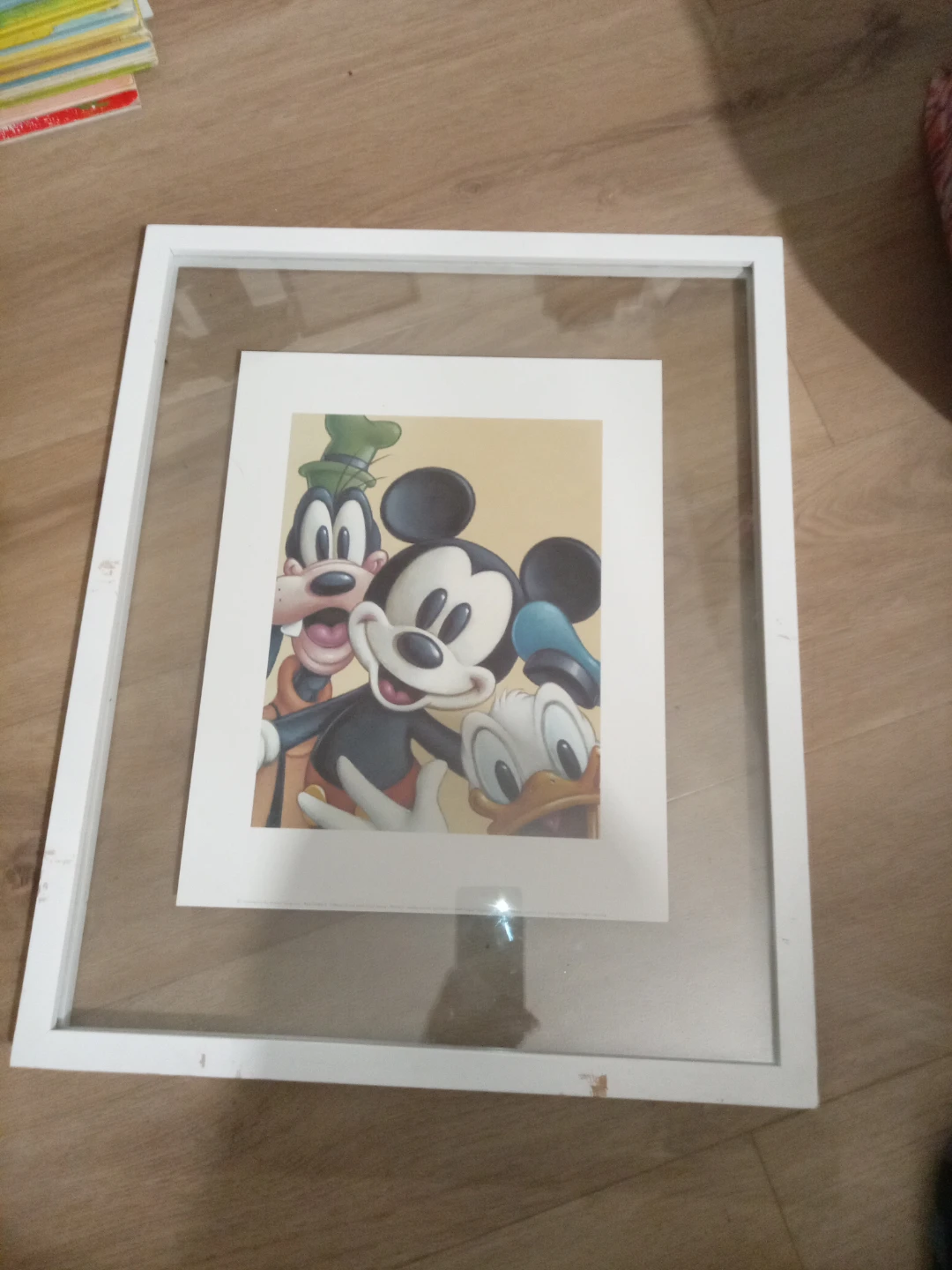 Framed Mickey Mouse, Donald Duck, and Goofy Print