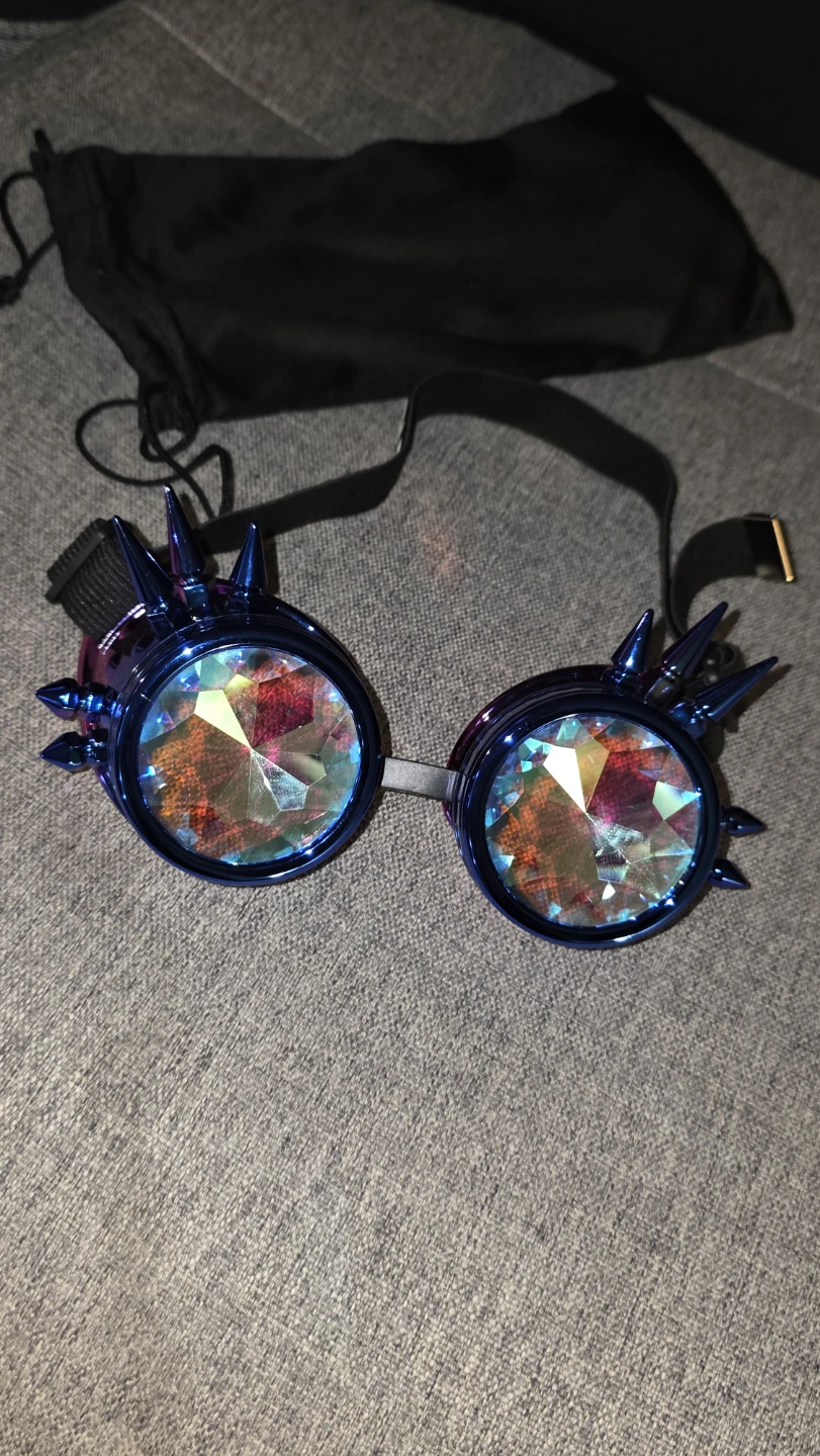 Kaleidoscope Rave Goggles with Spikes