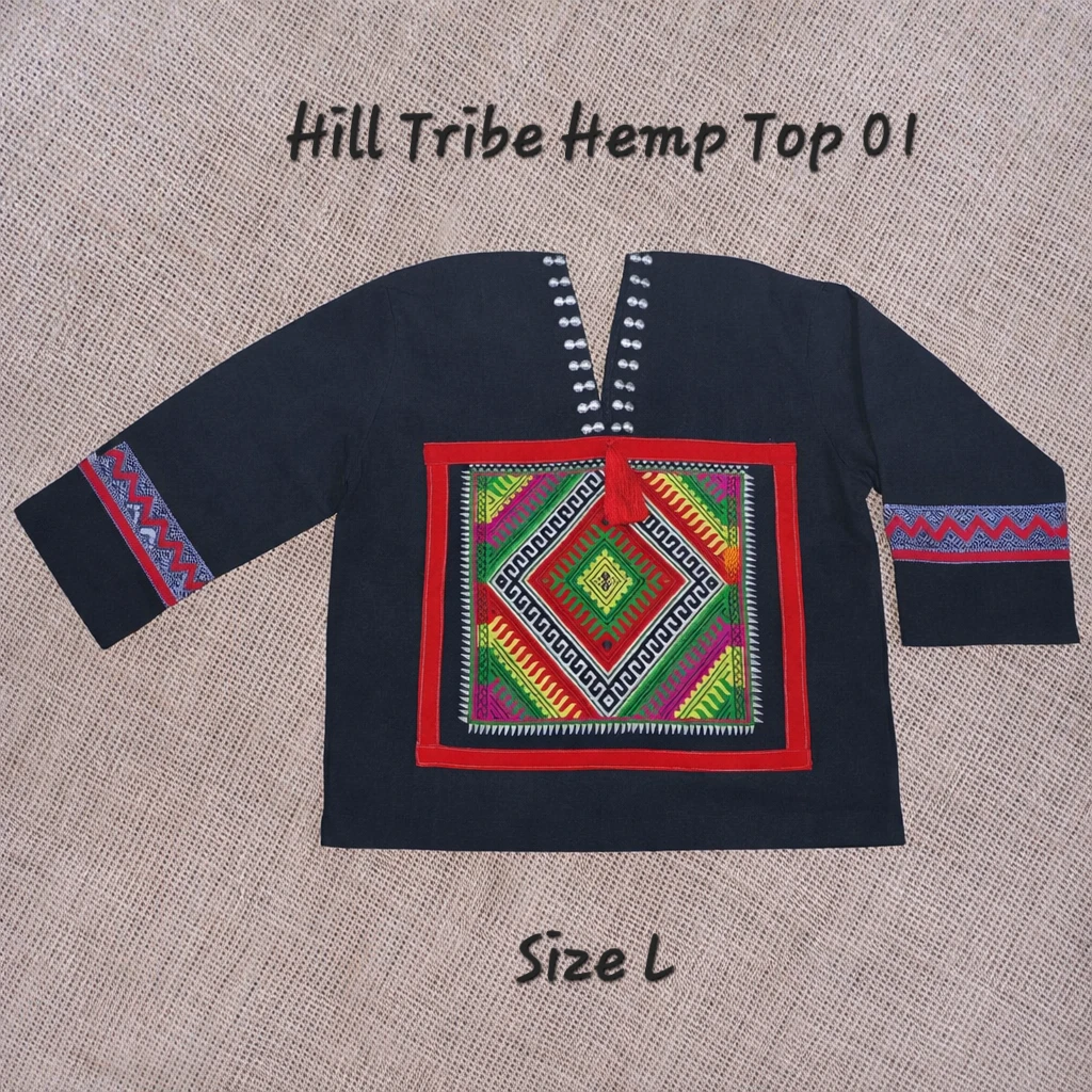 Hill Tribe Hemp Top - Size L - photo 2