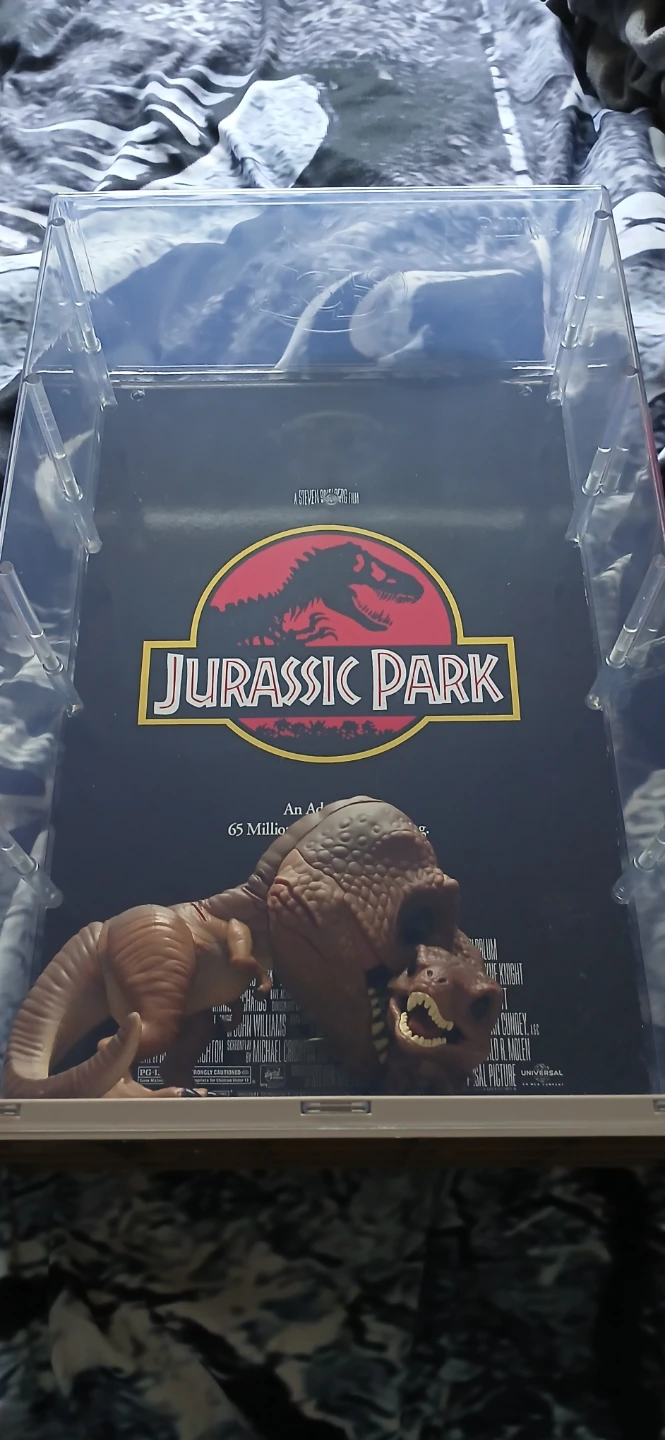 Jurassic Park T-Rex Toy in Display Case