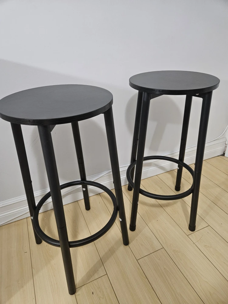 Pair of Black Bar Stools - 25" Height - photo 3