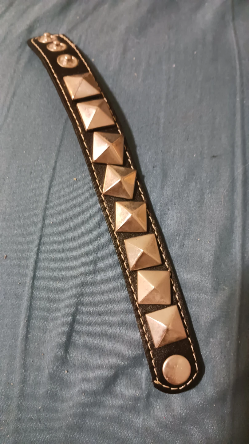 Studded Black Leather  Bracelet - photo 2