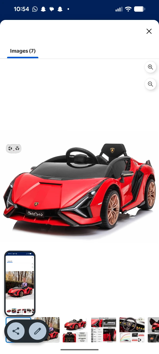 Lamborghini Sian Ride-On Car - Red - photo 2