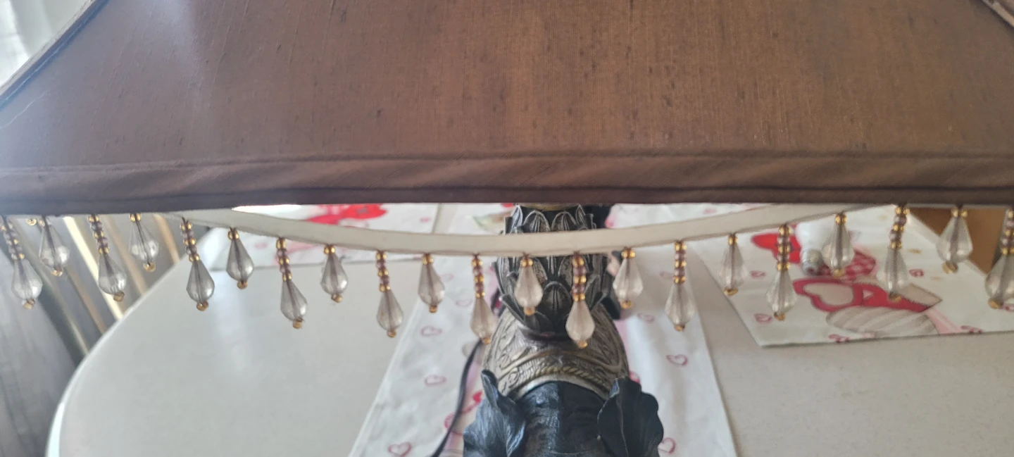 Elephant Table Lamp with Brown Shade - photo 5