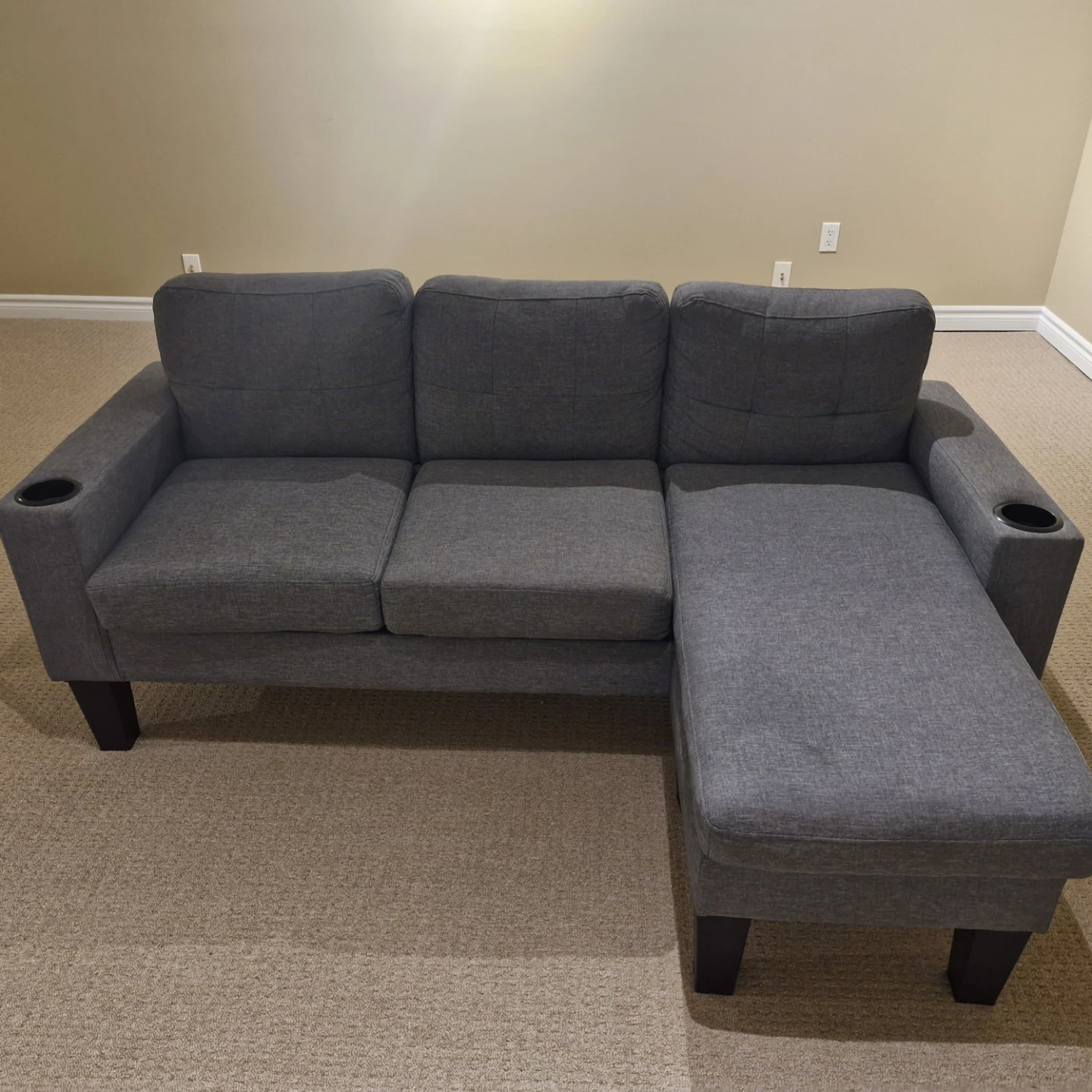 Grey Sectional Sofa with Chaise - photo 2