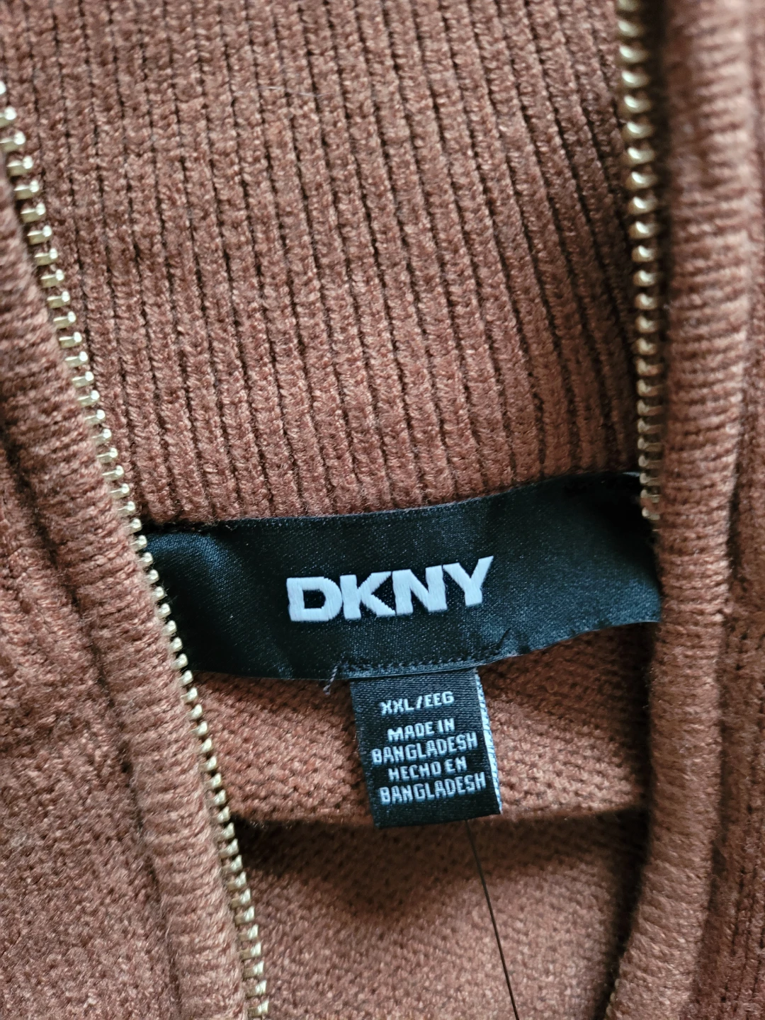 New DKNY Quarter Zip Sweater XXL Brown - photo 2