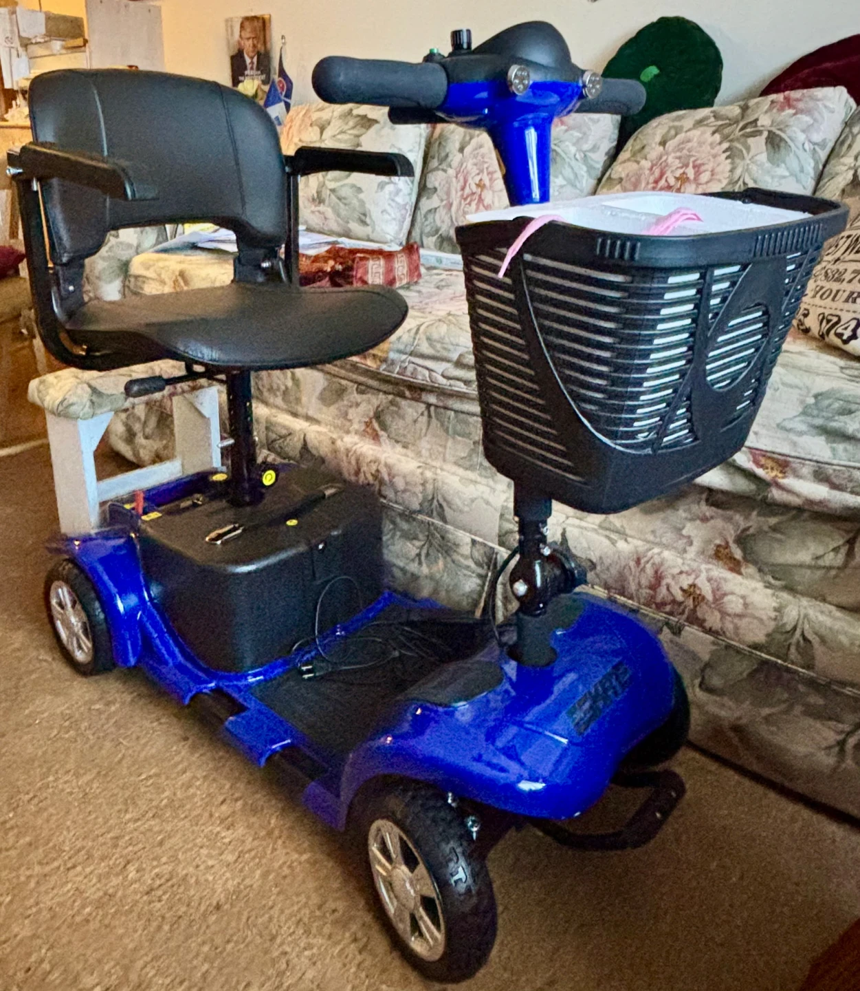 Blue Electric Mobility Scooter