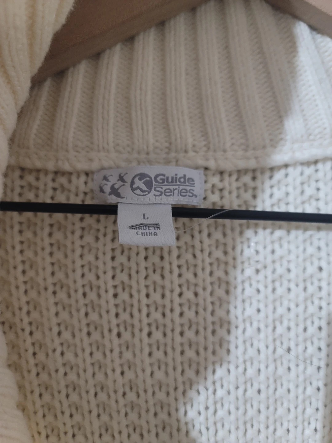 Guide Series White Knit Zip Up Cardigan Sweater Size L - photo 3