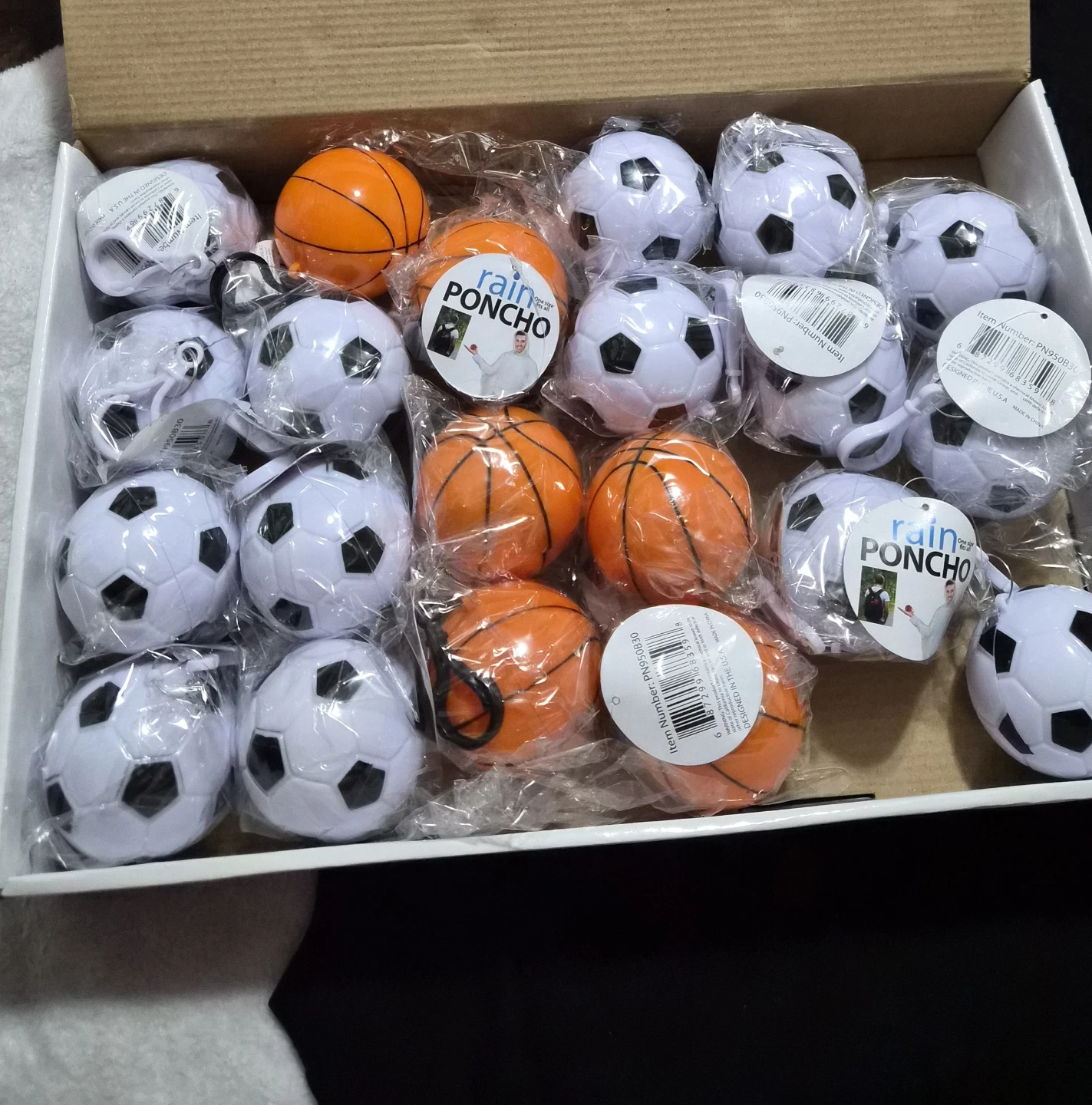 Assorted Face Masks, Socks, Headbands, Balls