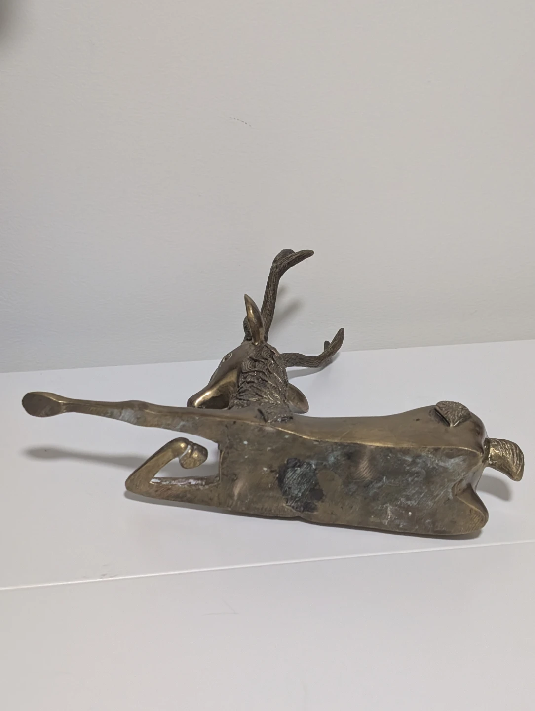 Vintage Brass Reclining Deer Figurine - photo 3