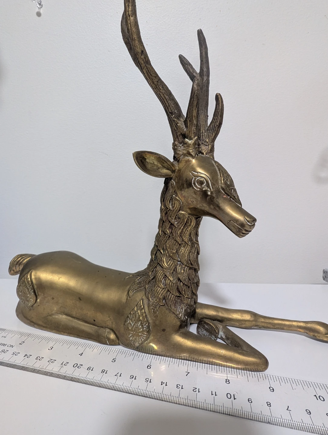 Vintage Brass Reclining Deer Figurine - photo 5