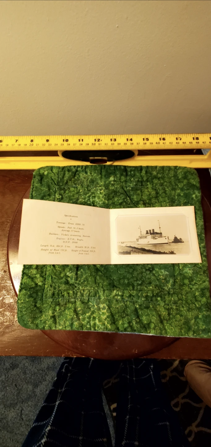 R.M.S. Strathnaver Souvenir Card & Photo 1946 - photo 2