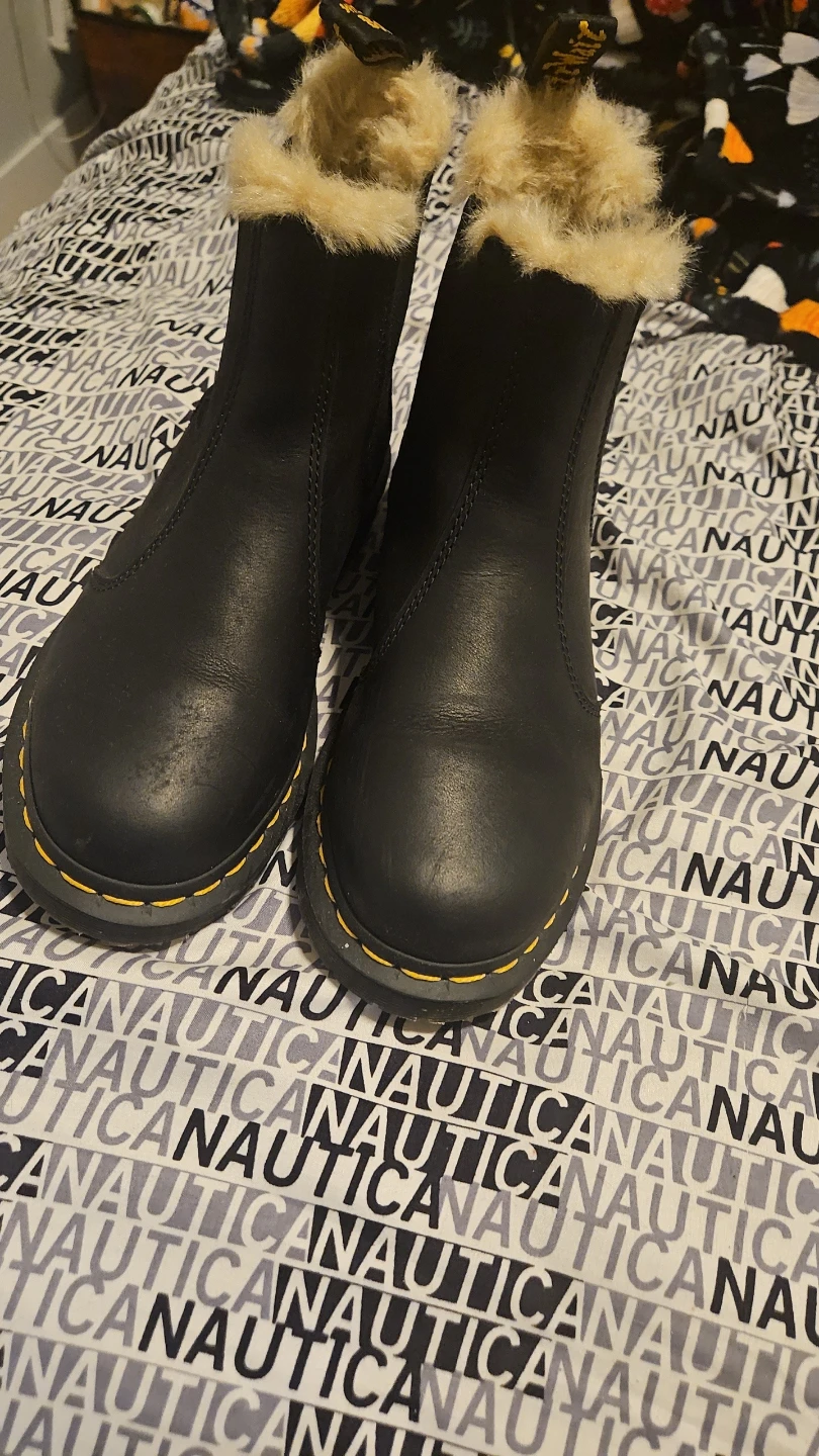 Dr. Martens Fur Lined Chelsea Boots, Size 7