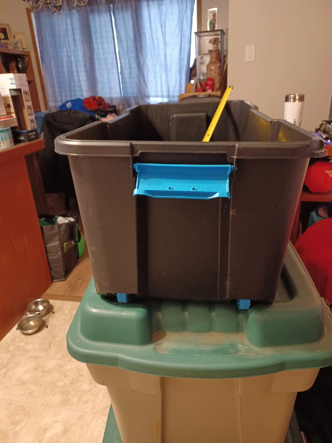 Black Storage Tote with Blue Handles - photo 5