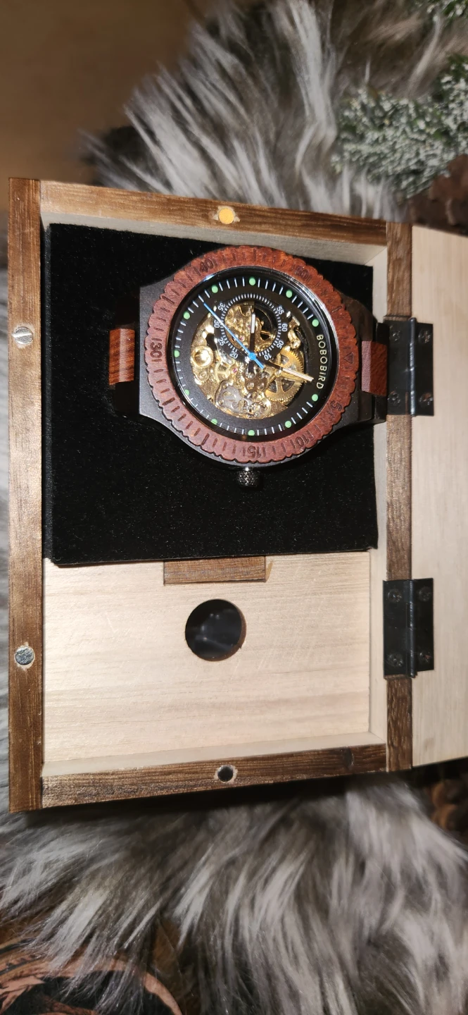 BOBO BIRD Wooden Automatic Watch with Box