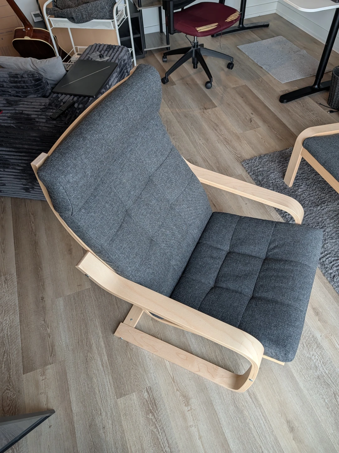 IKEA Poang Chair - Grey + matching Ottoman - photo 2