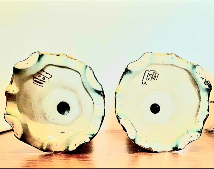 Stunning Hand Crafted H. Bequet Quaregnon Floral Candle Holders - photo 5