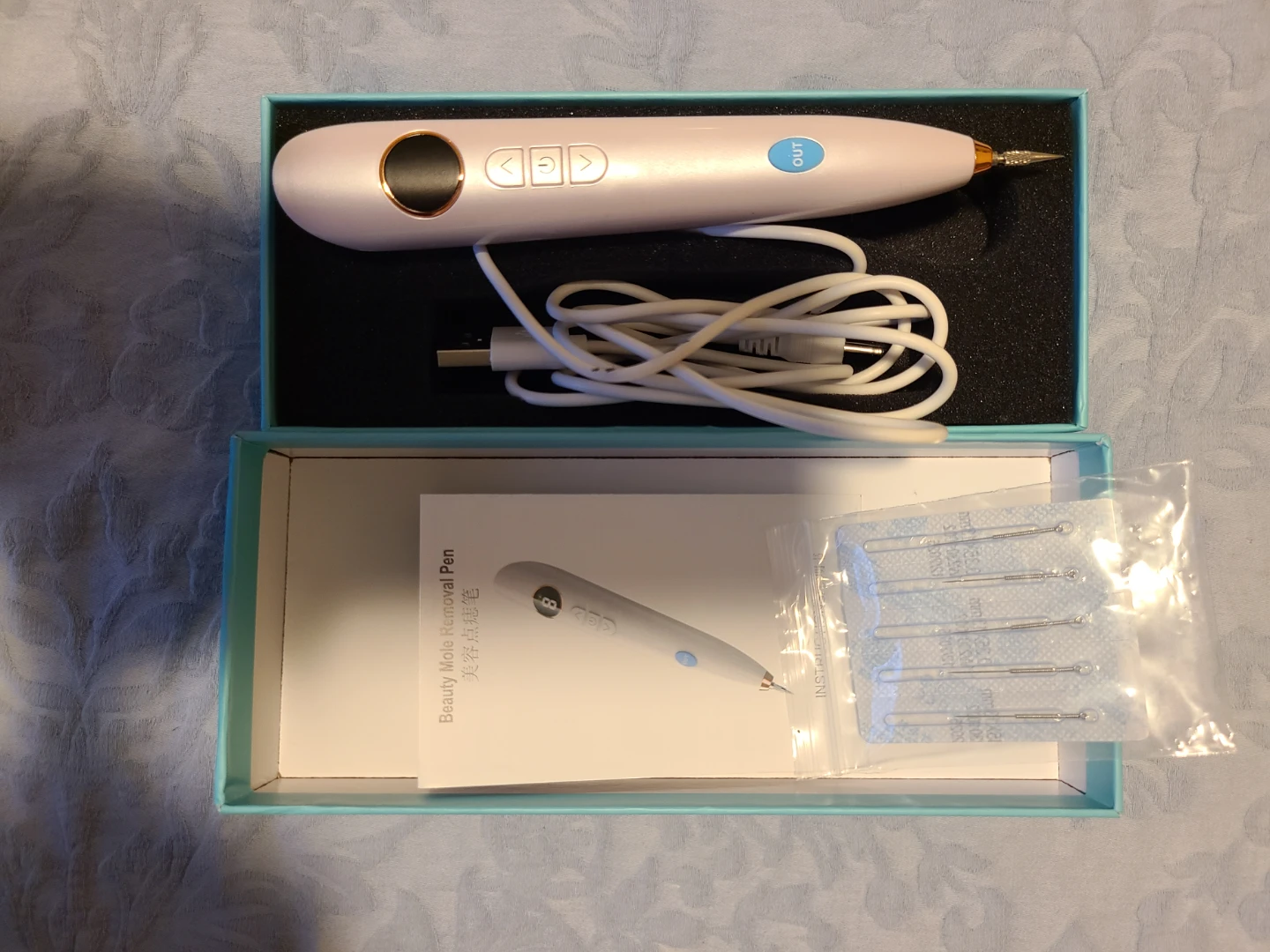 Beauty Mole Removal Pen with Needles & Charger