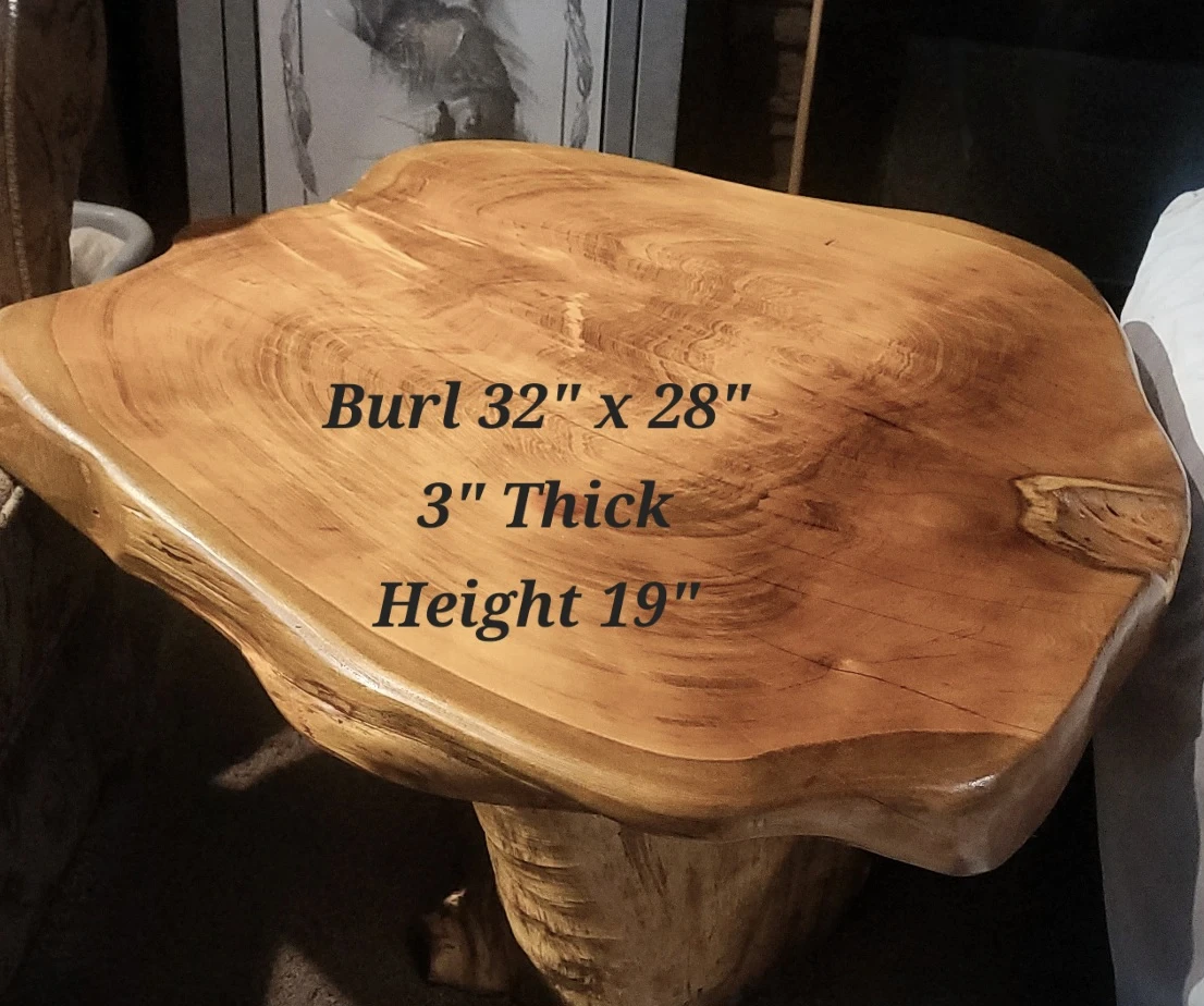 Live Edge Unique Rare Burl Wood Coffee Table