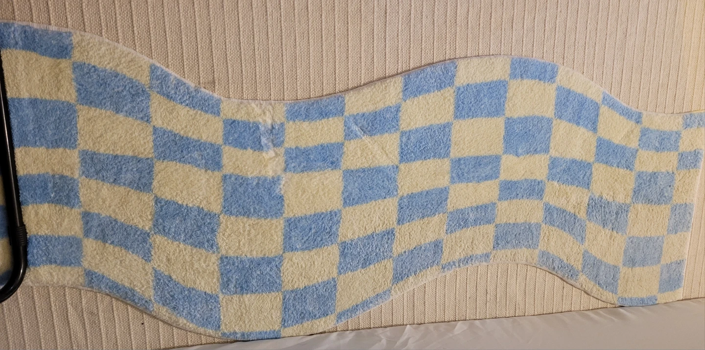 2 Blue Checkered Rugs