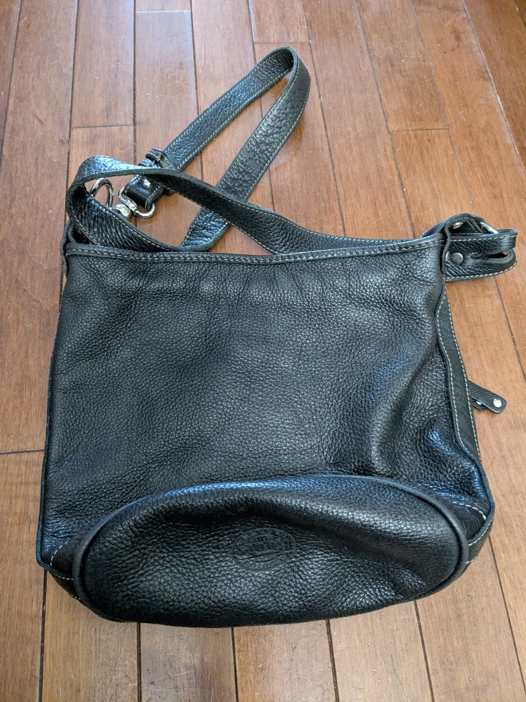 Roots Black Leather Crossbody Purse - Made in Canada - photo 2