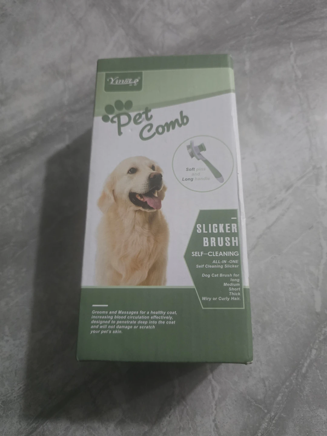 Pet Comb Self-Cleaning Slicker Brush for Dogs & Cats - photo 2