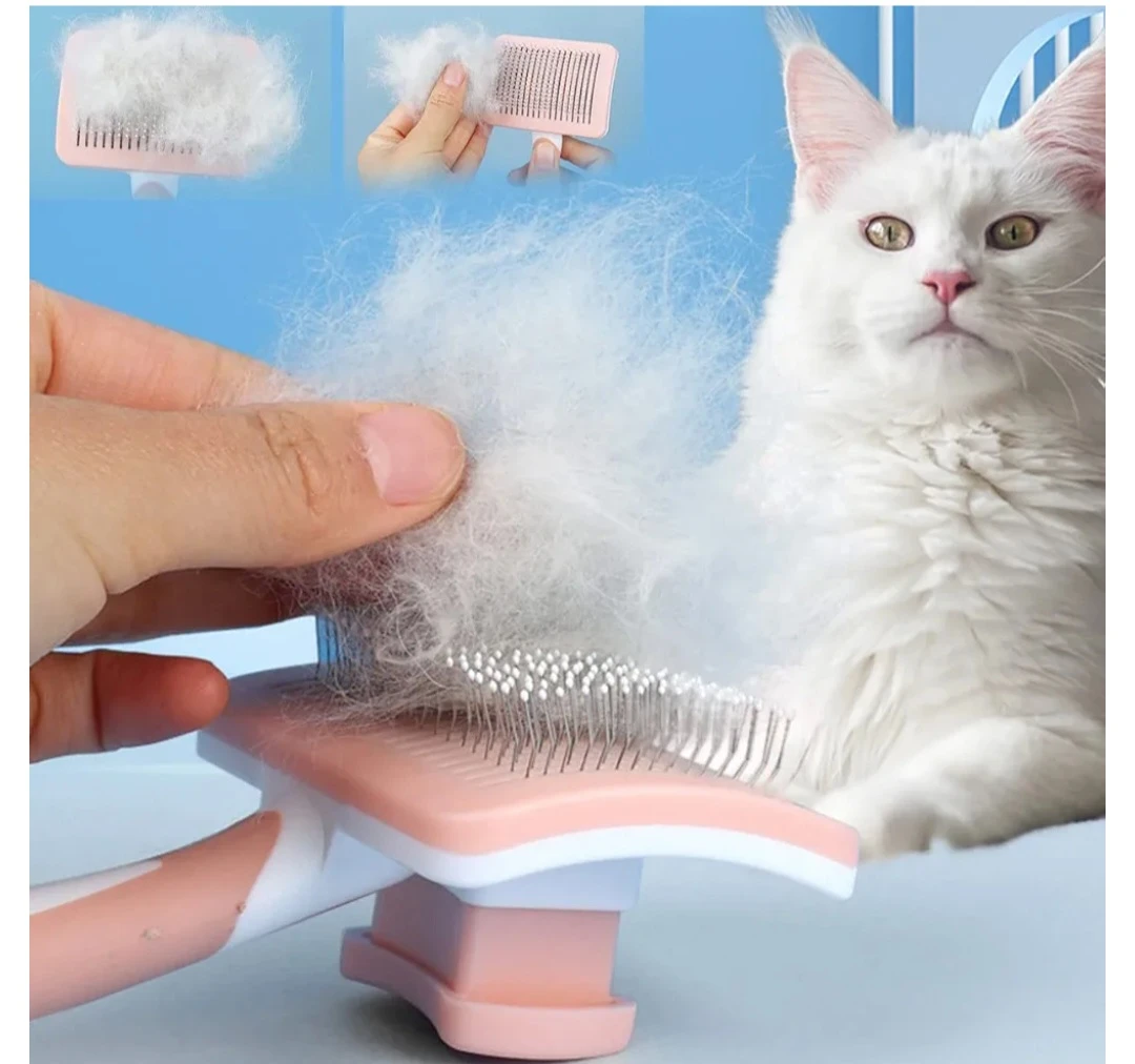 Pet Comb Self-Cleaning Slicker Brush for Dogs & Cats - photo 5