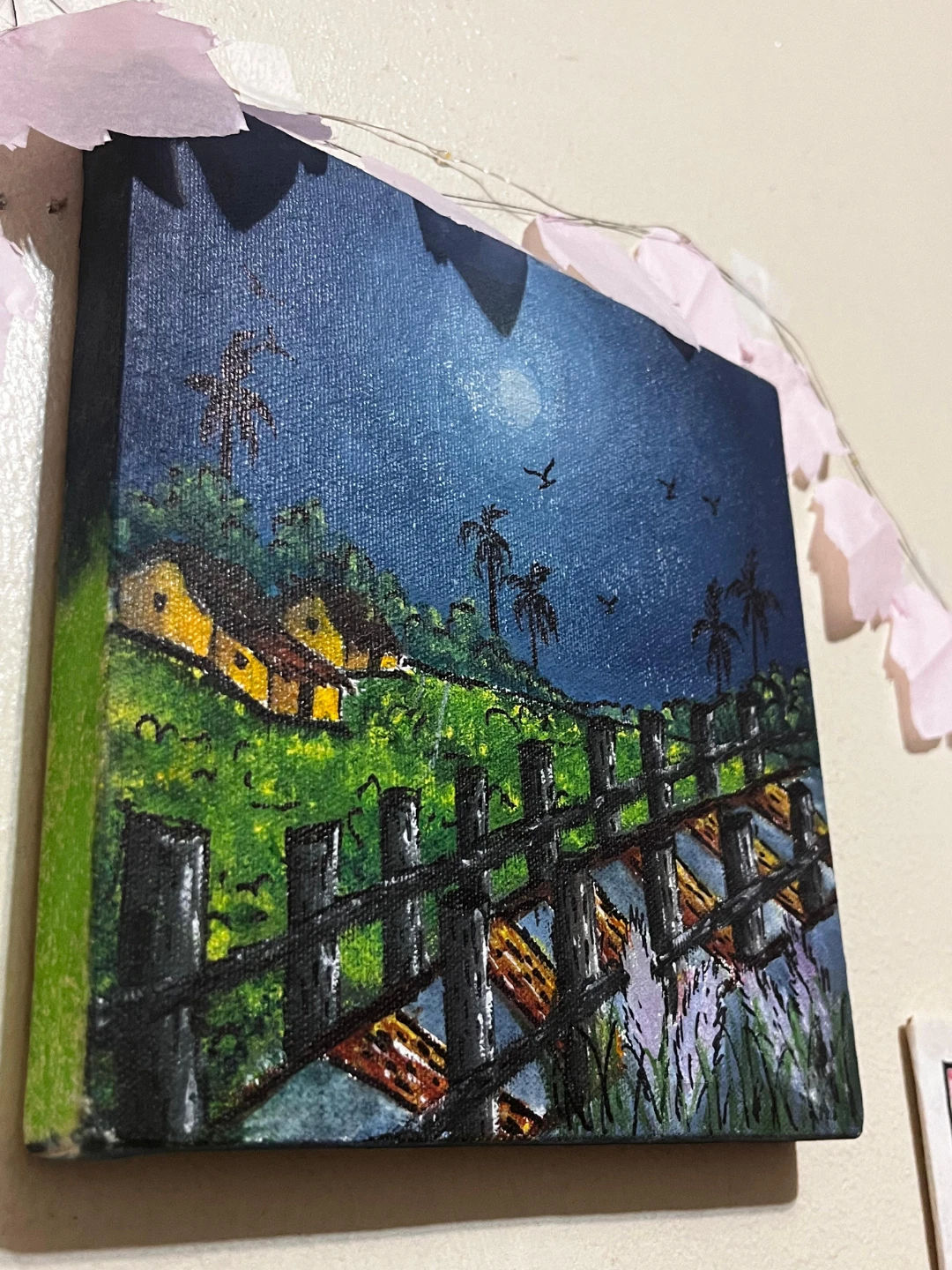 Original Acrylic Painting - Night Scene Landscape - photo 2