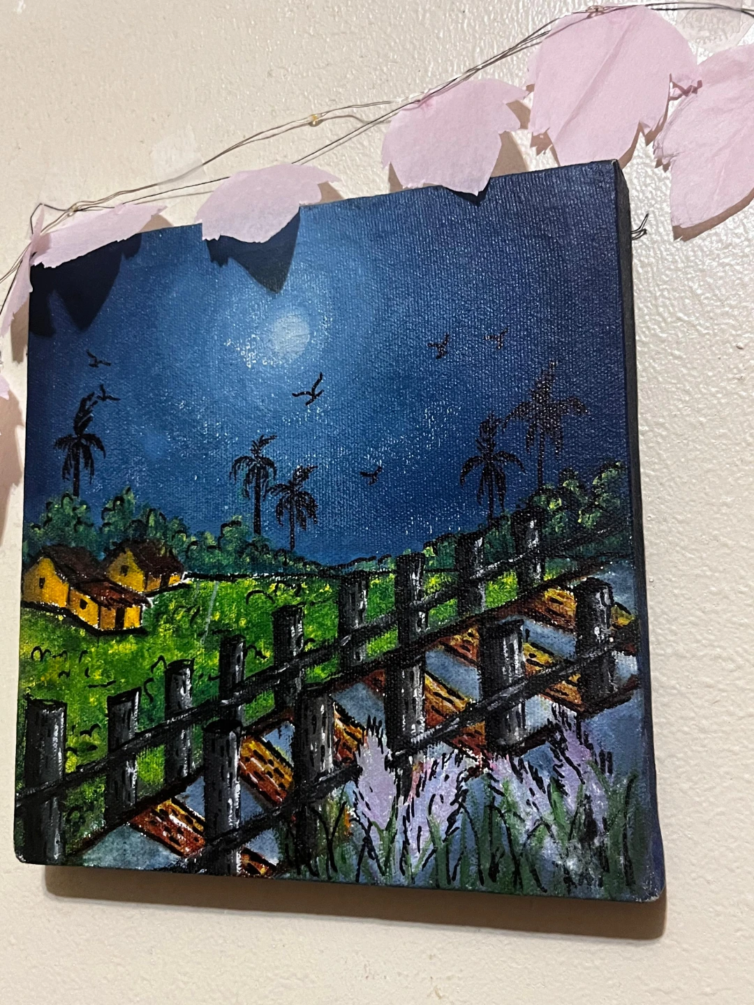 Original Acrylic Painting - Night Scene Landscape - photo 3