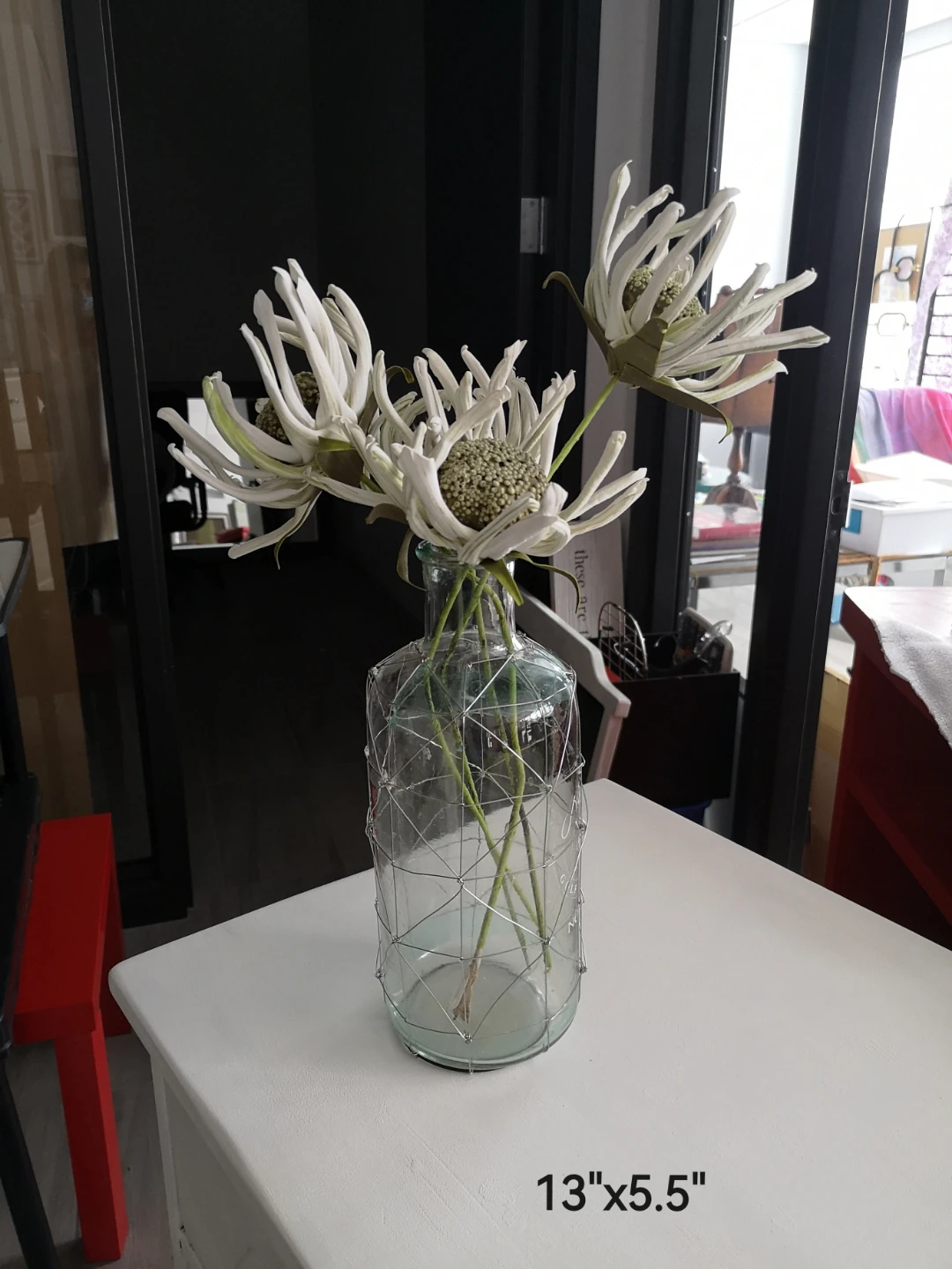 Glass Vase with Wire Mesh Wrap - photo 2