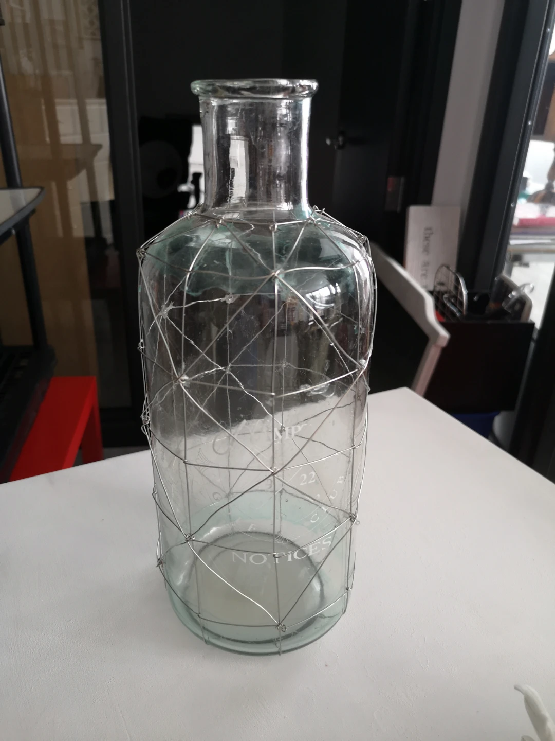 Glass Vase with Wire Mesh Wrap - photo 3