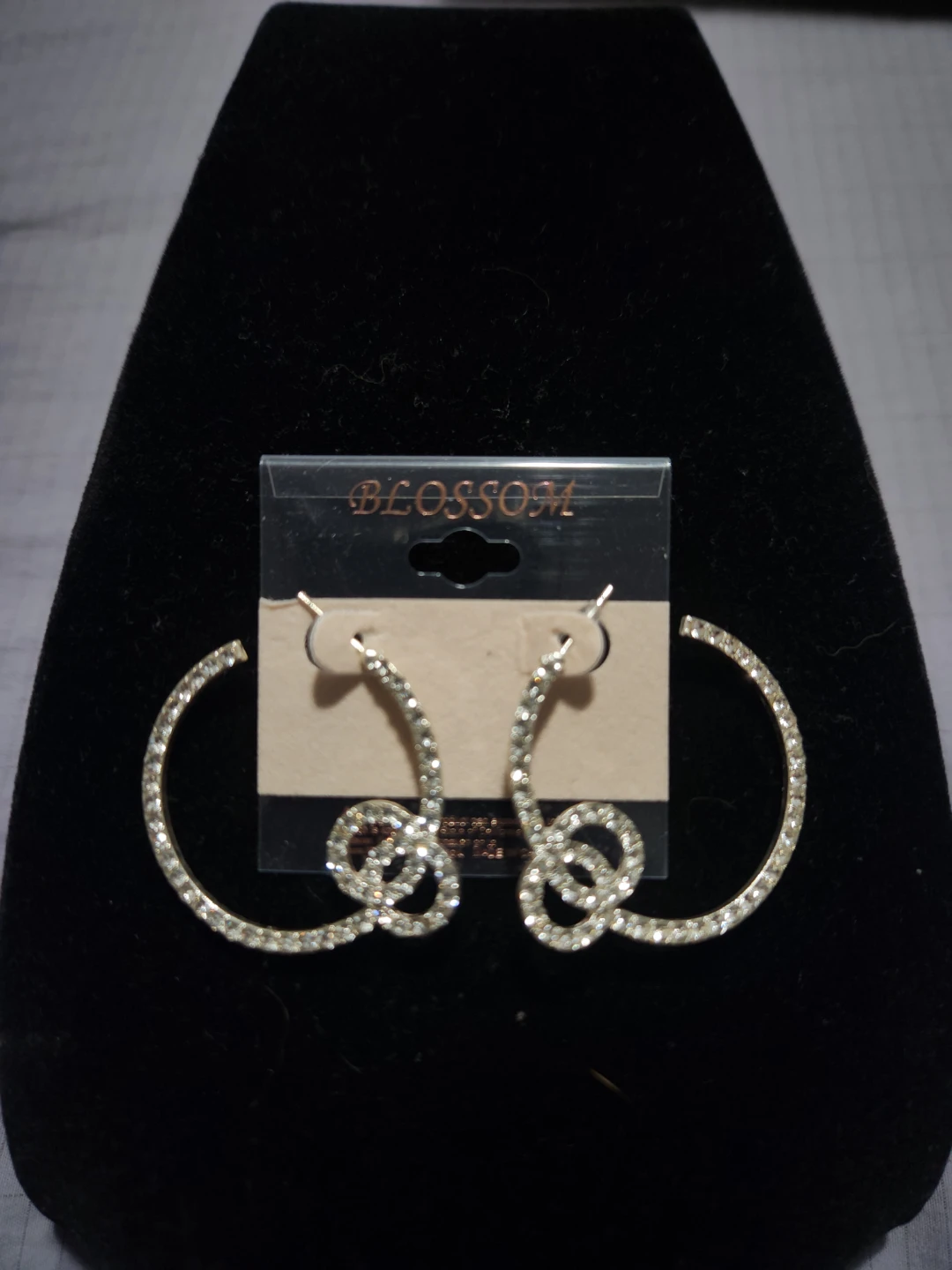 Blossom Hoop Earrings with Rhinestones - photo 2