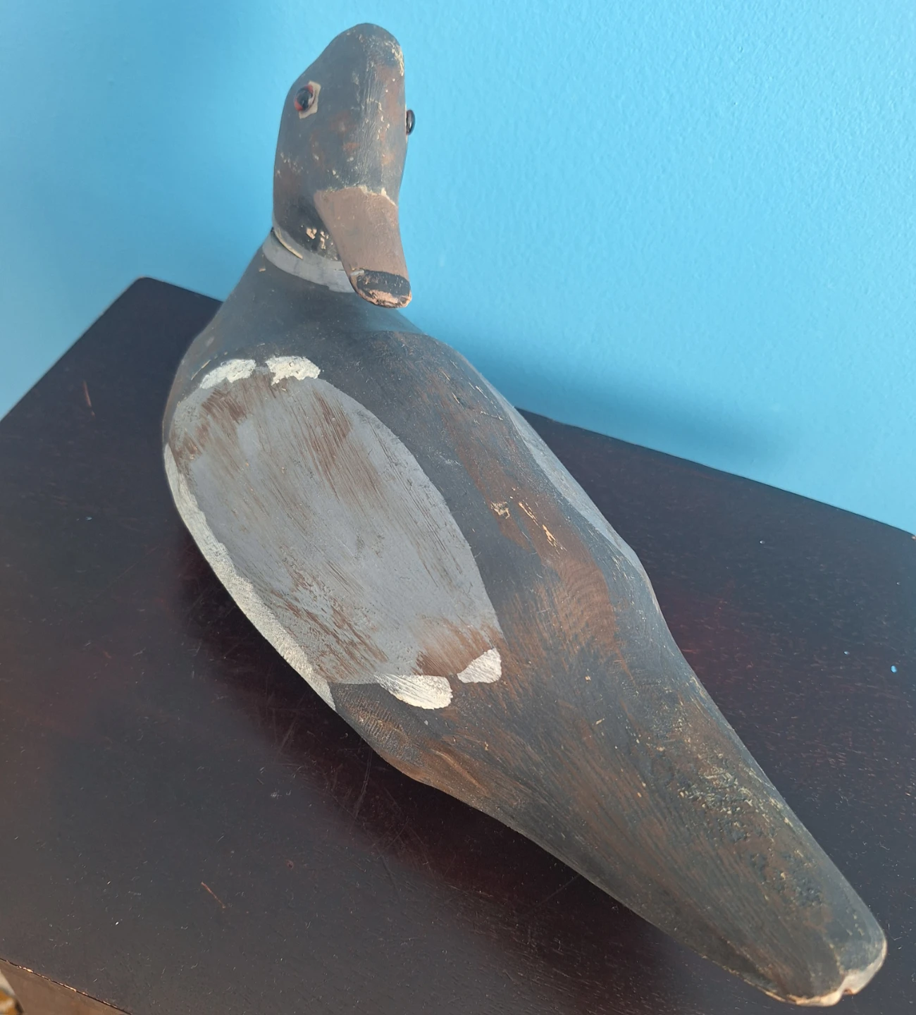 Antique Wooden Duck Decoy bluebill drake - photo 2