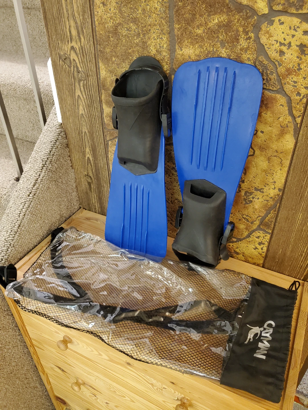 Blue Cayman Snorkelling Fins for kids with Bag