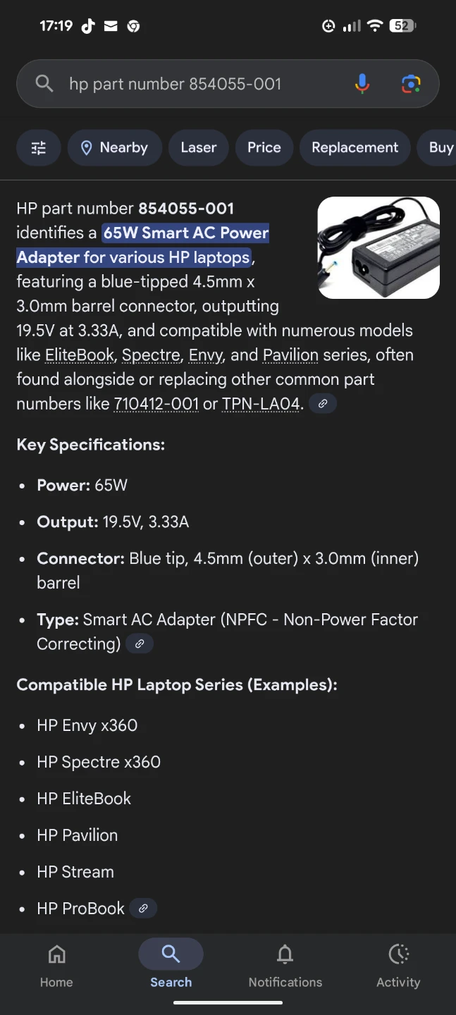 HP 65W Smart AC Power Adapter (Blue Tip) - photo 3