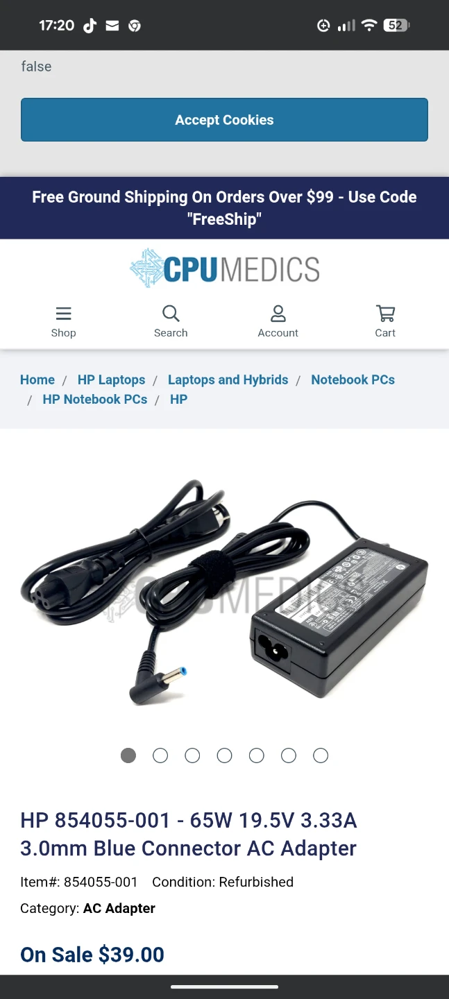 HP 65W Smart AC Power Adapter (Blue Tip) - photo 5