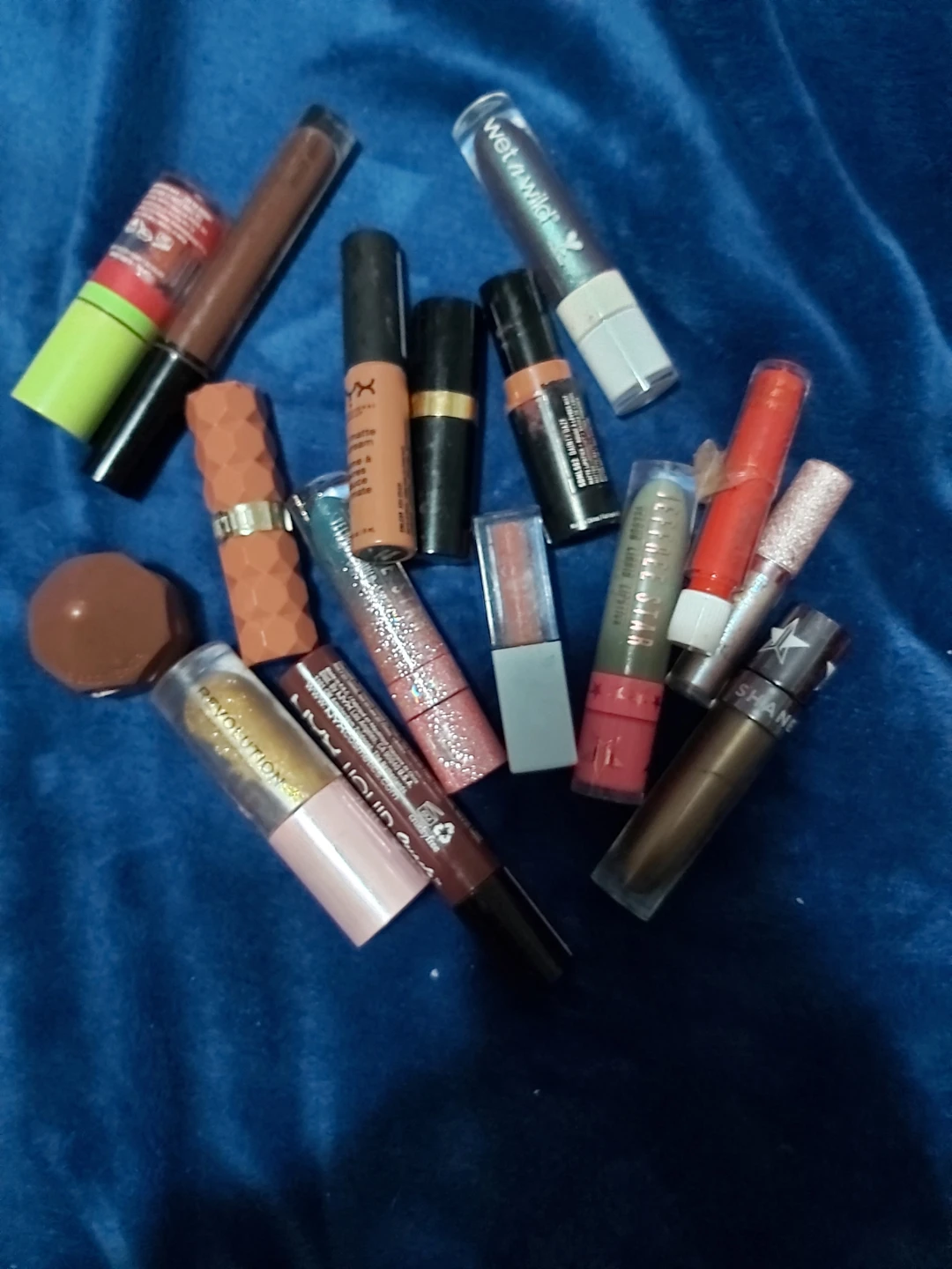 Assorted Makeup Lot: Lipsticks, Glosses & Makeup Bag